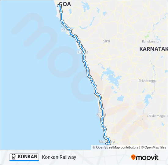 KONKAN Train Line Map