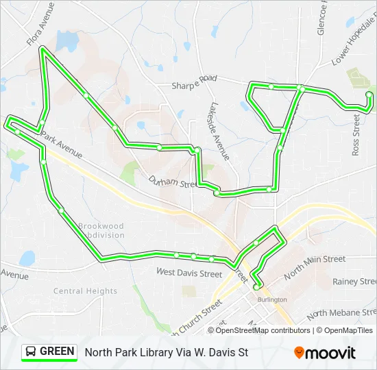 GREEN Bus Line Map