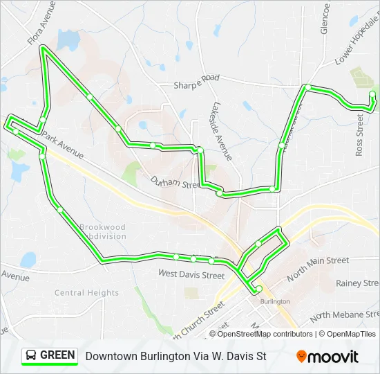 GREEN Bus Line Map