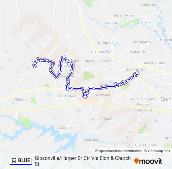 BLUE Bus Line Map