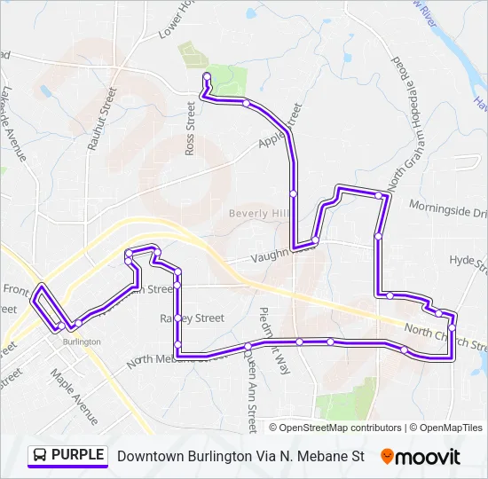 PURPLE Bus Line Map