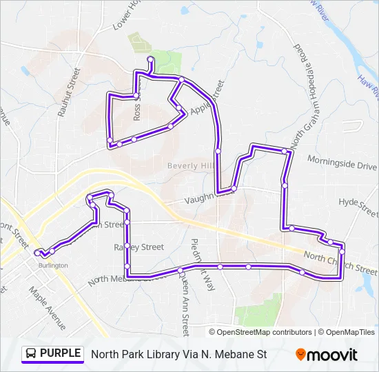 PURPLE Bus Line Map
