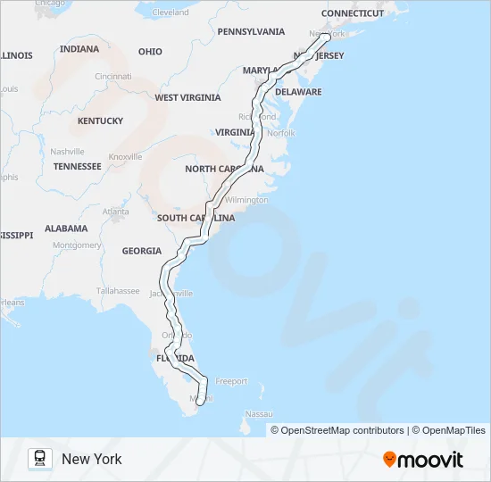 SILVER METEOR Train Line Map
