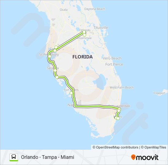 FLIXBUS 2421 Bus Line Map