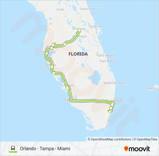 FLIXBUS 2421 Bus Line Map