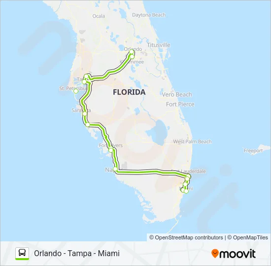 FLIXBUS 2421 Bus Line Map