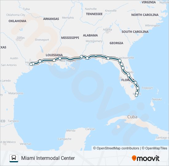 Ruta greyhound us0799: horarios, paradas y mapas - Miami Intermodal