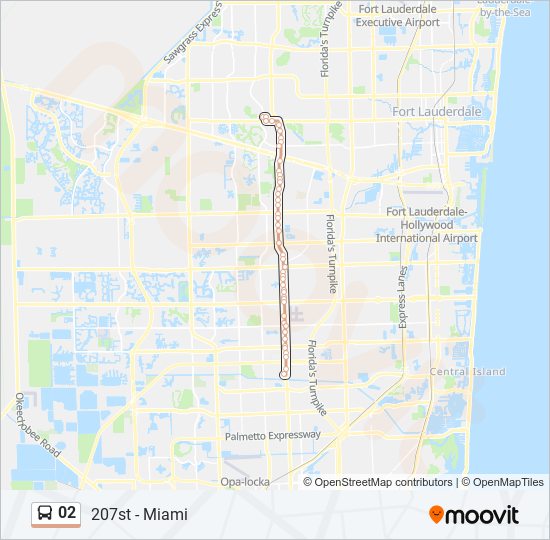 Broward County Transit Map 02 Route: Schedules, Stops & Maps - 207St - Miami (Updated)