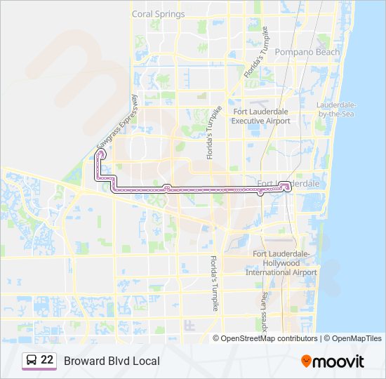 22 bus Line Map