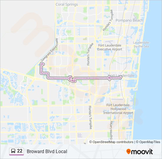 22 bus Line Map