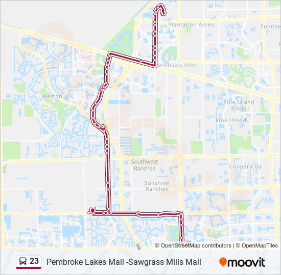 23 bus Line Map