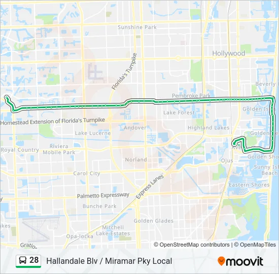 28 Bus Line Map