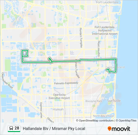 28 Bus Line Map