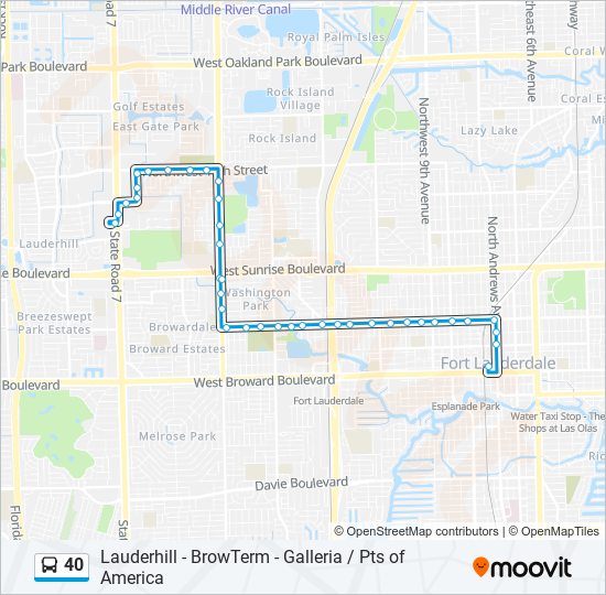 40 Bus Line Map