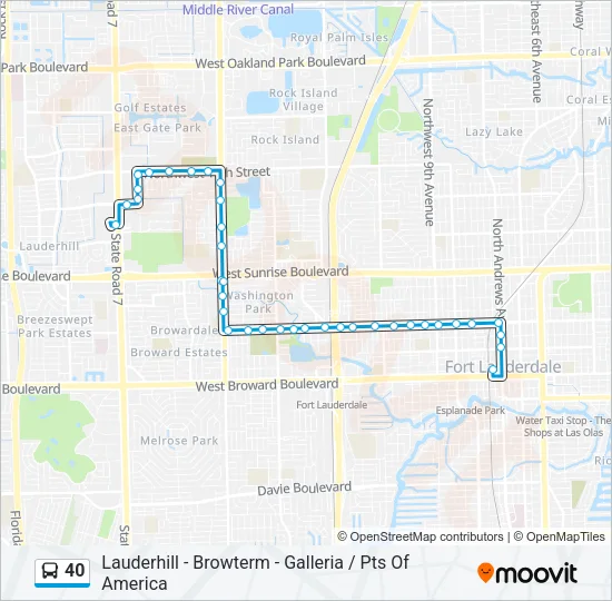 40 Bus Line Map