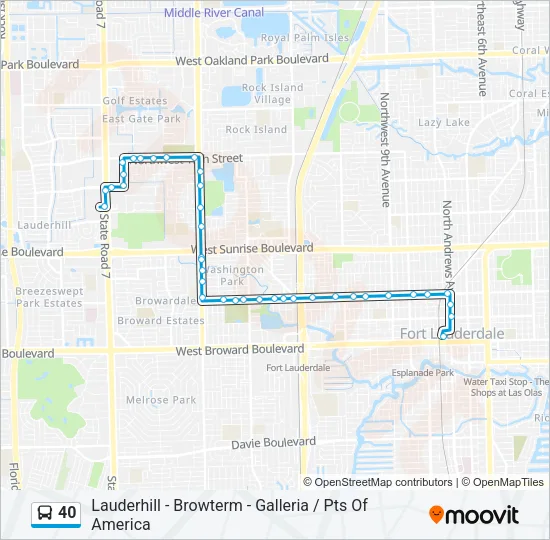 40 Bus Line Map