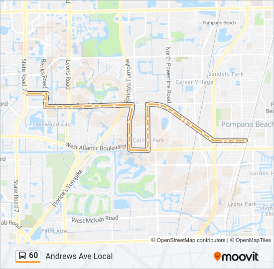 60 bus Line Map