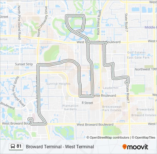 81 bus Line Map