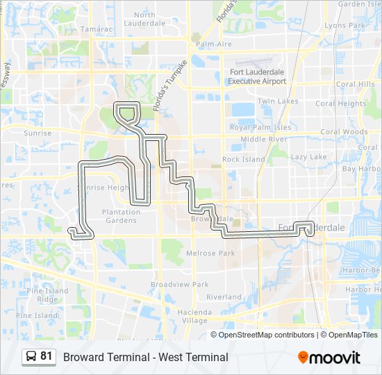 Mapa de 81 de autobús