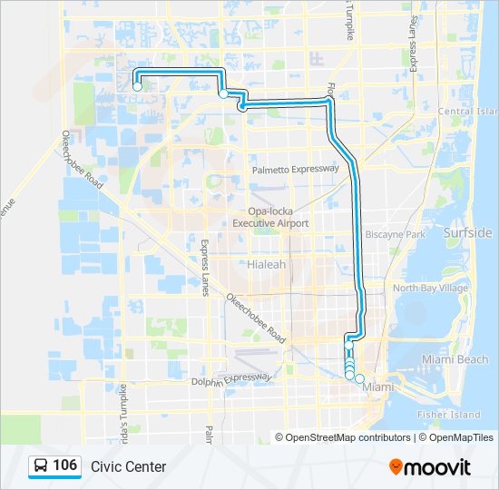 106 Bus Line Map