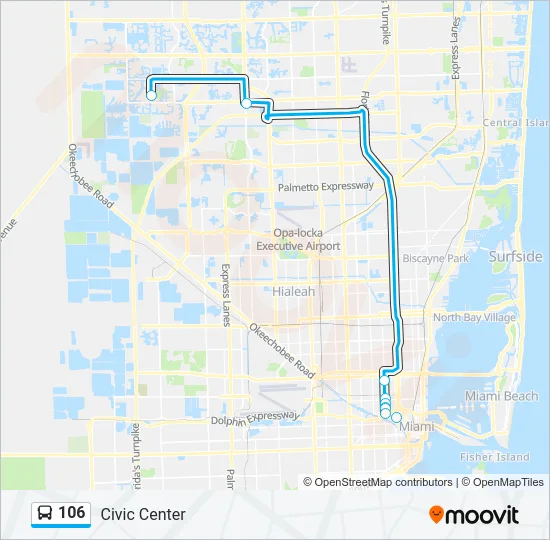 106 Bus Line Map