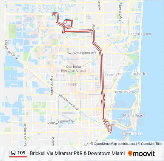 109 Bus Line Map