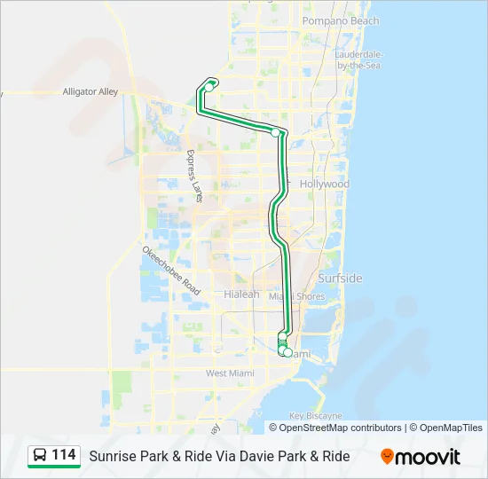 114 Bus Line Map