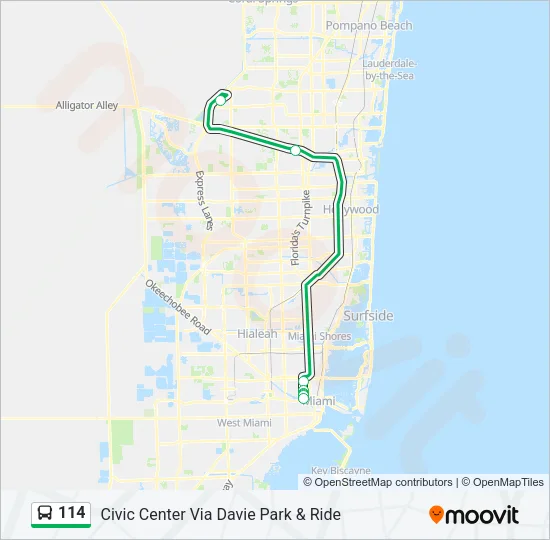 114 Bus Line Map