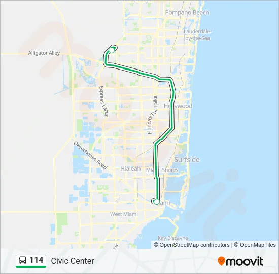 114 Bus Line Map