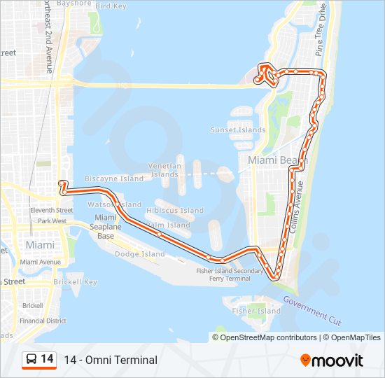 14 Bus Line Map