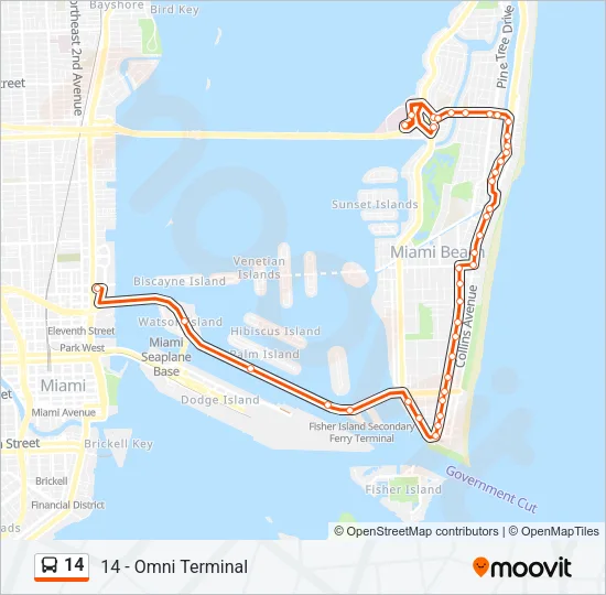 14 Bus Line Map