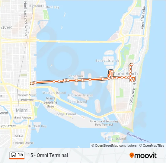 15 Bus Line Map