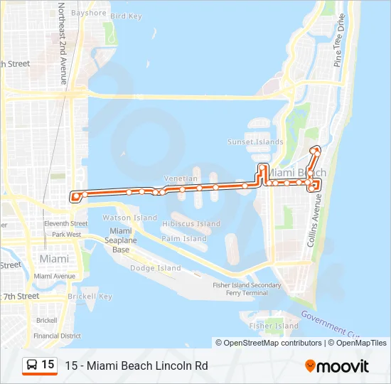 15 Bus Line Map