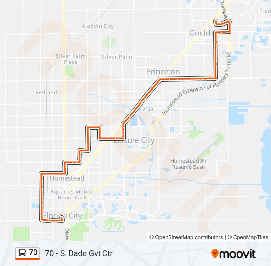 70 bus Line Map