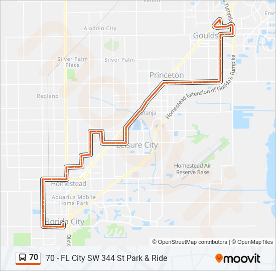 Mapa de 70 de autobús