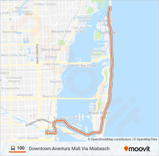 100 Bus Line Map