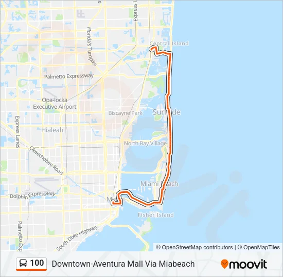 100 Bus Line Map