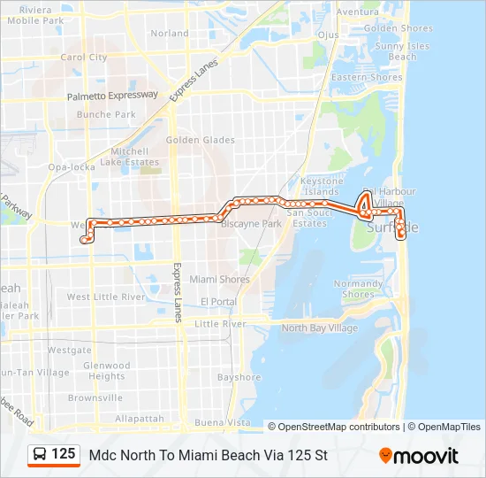 125 Bus Line Map