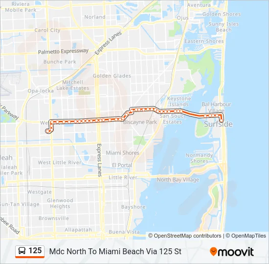 125 Bus Line Map