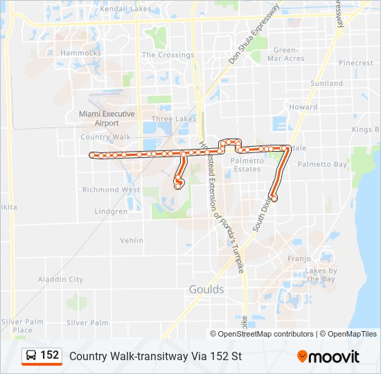 152 bus Line Map