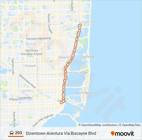203 Bus Line Map