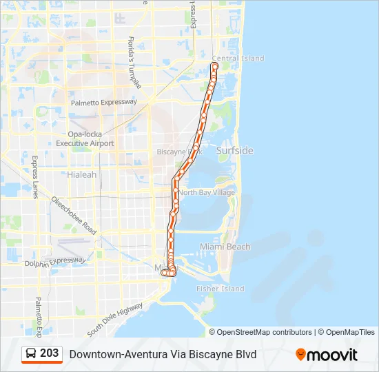 203 Bus Line Map