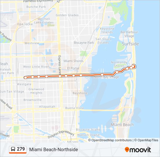 279 Bus Line Map