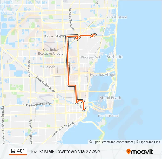 401 Bus Line Map
