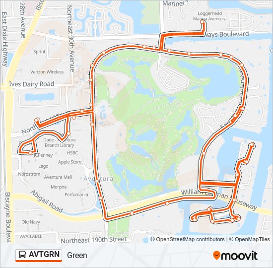 Mapa de AVTGRN de autobús