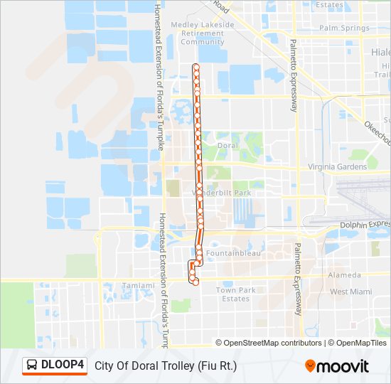 Ruta dloop4: horarios, paradas y mapas - City Of Doral Trolley (Fiu Rt ...