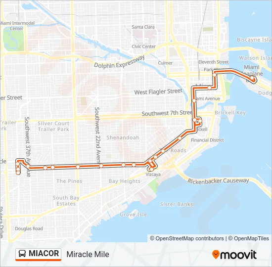 MIACOR Bus Line Map