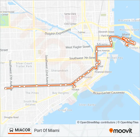 MIACOR Bus Line Map