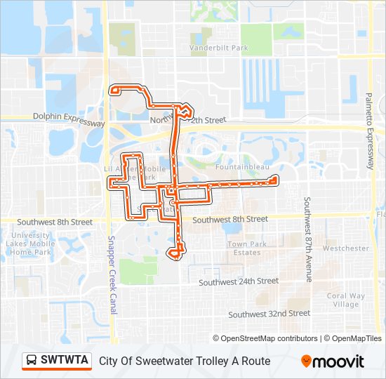 Mapa de SWTWTA de autobús