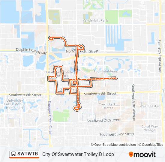 Mapa de SWTWTB de autobús